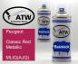 Preview: Peugeot, Classic Red Metallic, MIJQ(AJQ): 400ml Sprühdose + 400ml Klarlack - Set, von ATW Autoteile West.